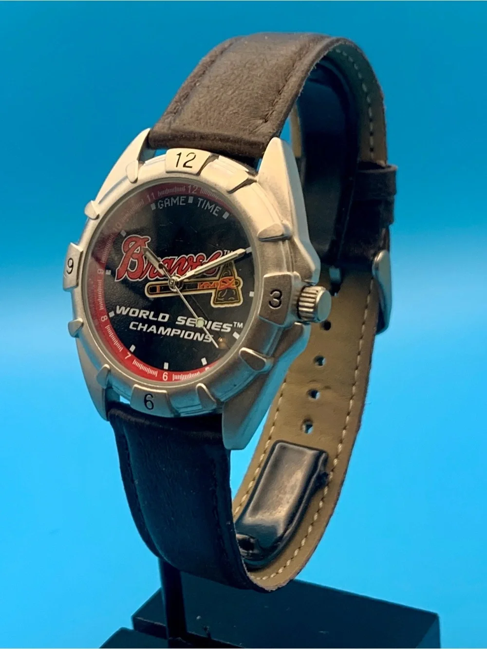 GAME TIME Men’s Vintage Watch BRAVES 1957 WORLD SERIES CHAMPIONS Works New Batt